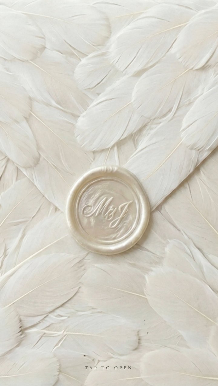 Ivory Feather Save the Date template